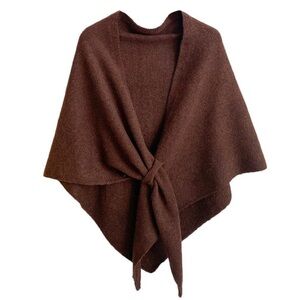 Women Elegant Knit Triangle Shawls Wraps Trendy Solid Color Tie Up Knotted🦒